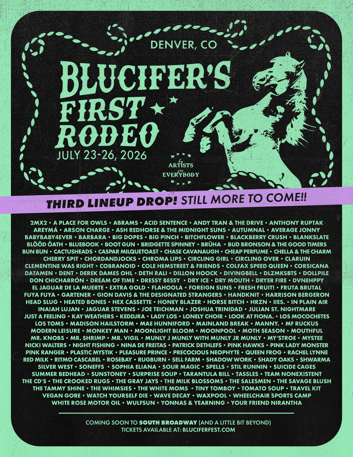 Blucifer's First Rodeo — Third Lineup Drop